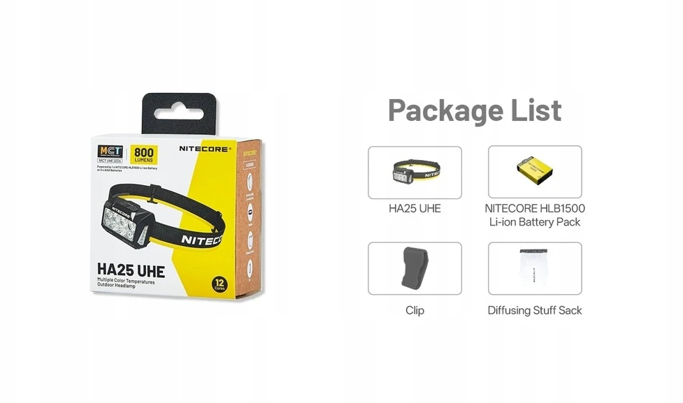Nitecore Nitecore Žibintuvėlis HA25 UHE 800lm