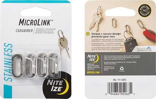 NiteIze Karabinek Nite Ize MicroLink Stalowy Sidabrinė 4 vnt