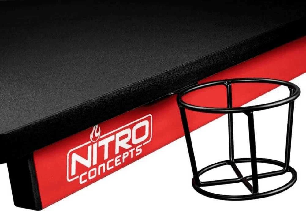 Žaidimų stalas Nitro Concepts D12 Gaming Desk, Juoda-raudona