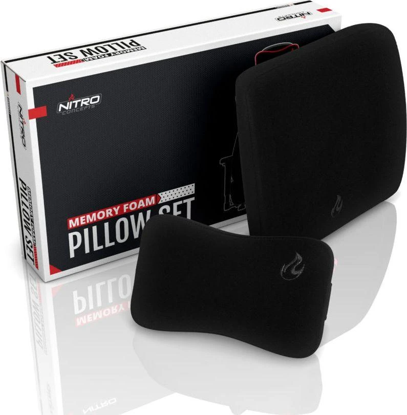 Žaidimų kėdės pagalvėlių rinkinys Nitro Concepts Memory Foam Pillow Set, Juoda