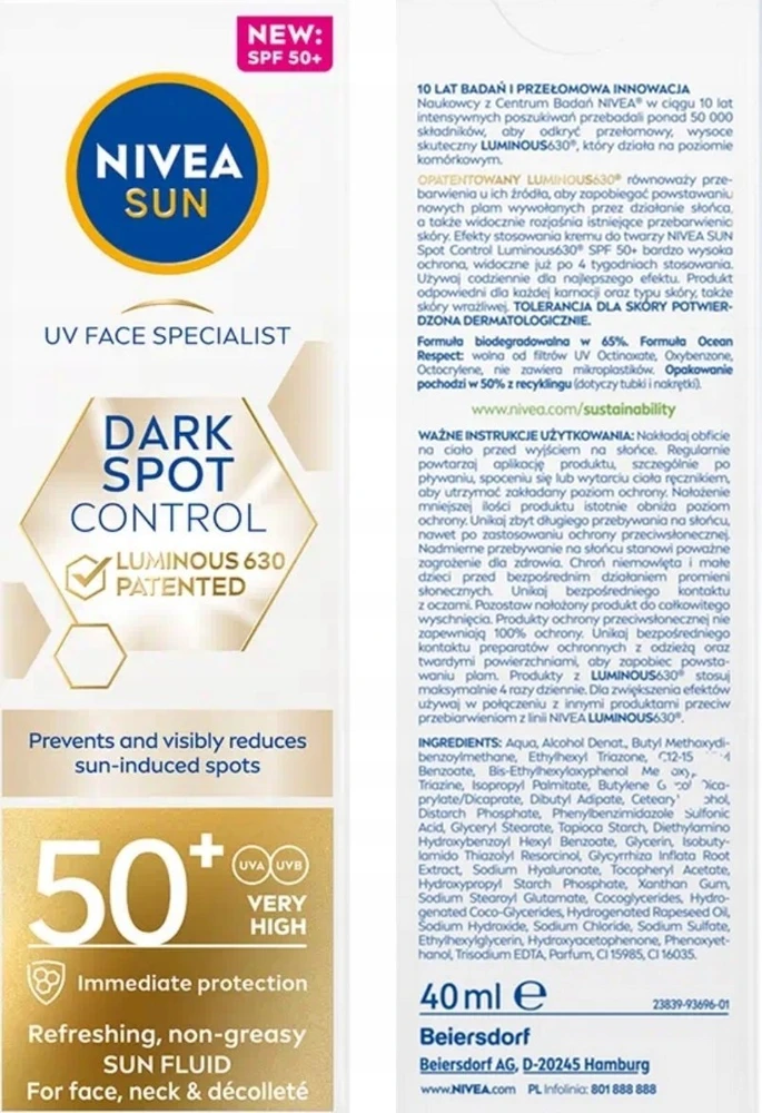 Nivea Sun Dark Spot Control Sun Fluid Day Creminis