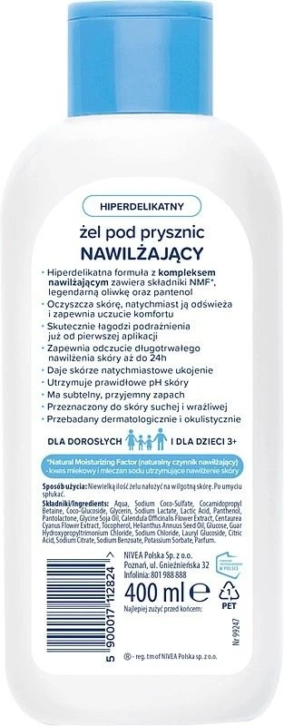 Nivea Bambino Rodzina drėkinamasis dušo gelis 400 ml