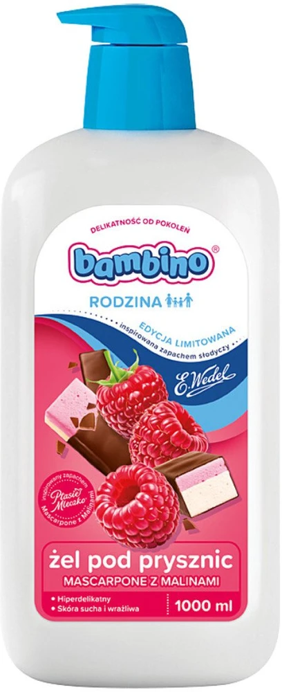 Nivea Bambino Rodzina Żel pod prysznic o zapachu malina su mascarpone 1000 ml (0199238)