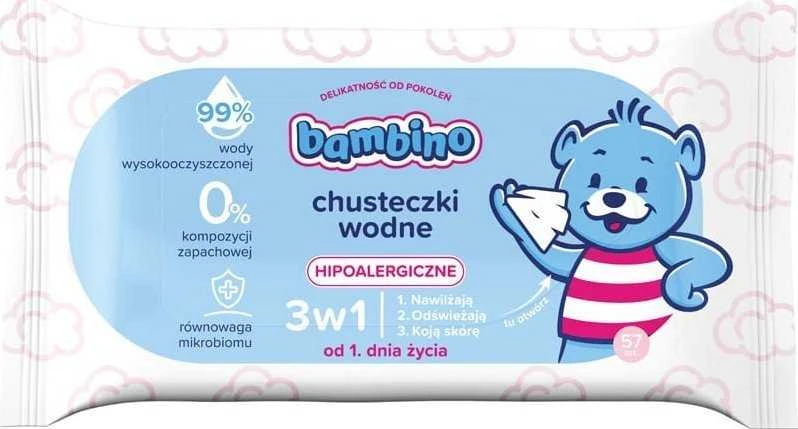 Nivea Bambino 3in1 vandens servetėlės 57 vnt.