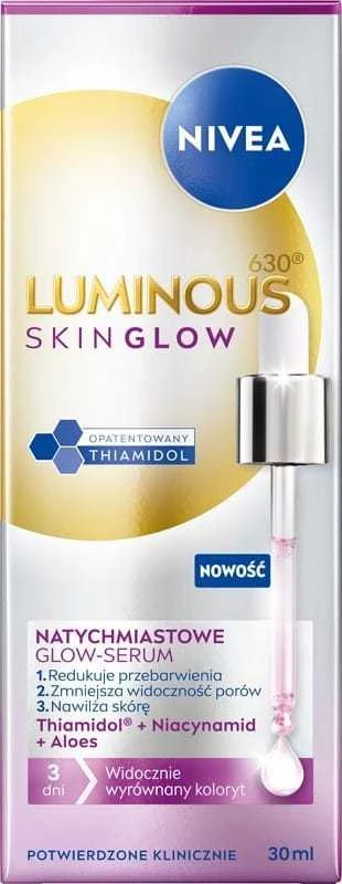 Nivea „Luminous630® Skin Glow“ akimirksniu švytintis serumas, 30 ml