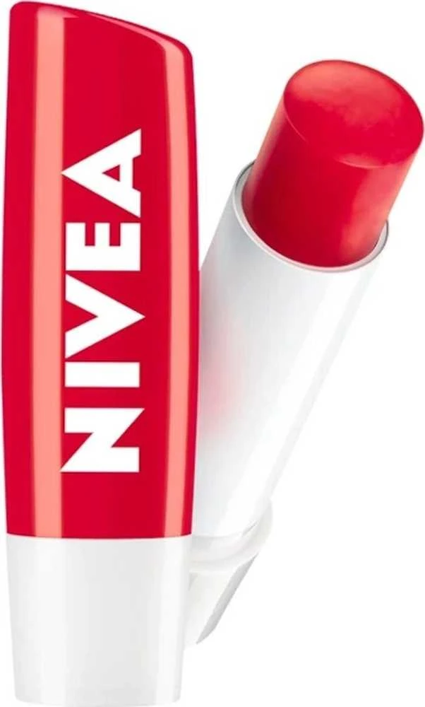 Nivea 24H Moisture lūpų dažai su braškių blizgesiu, 4,8 g