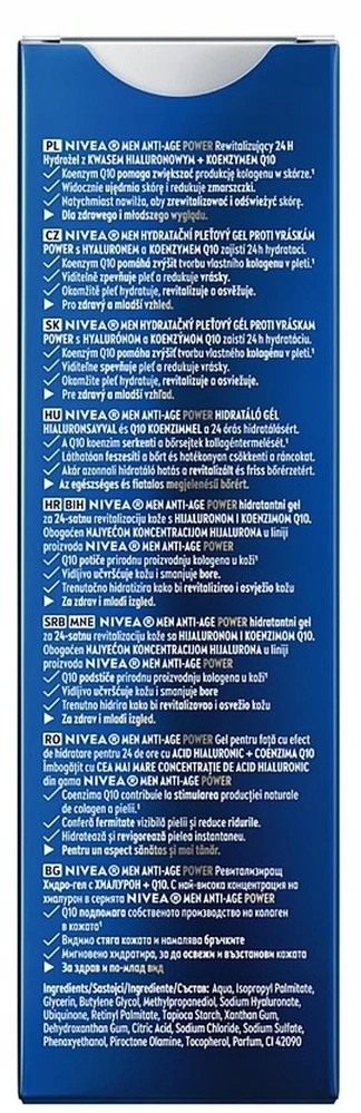 „Nivea Men Hyaluron Anti-Age Refreshing Skin Gel“ (Visage hidrogelis) 50 ml