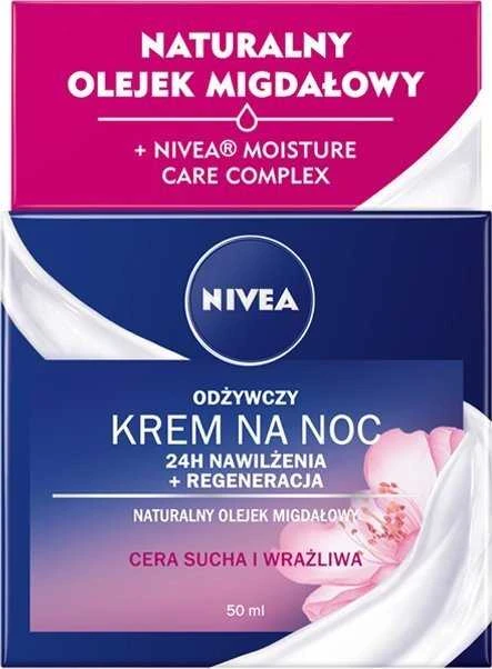 „Nivea“ maitinamasis naktinis kremas sausai ir jautriai odai 50 ml