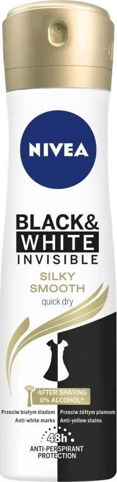 Nivea Black&White Invisible Silky Smooth purškiamas dezodorantas