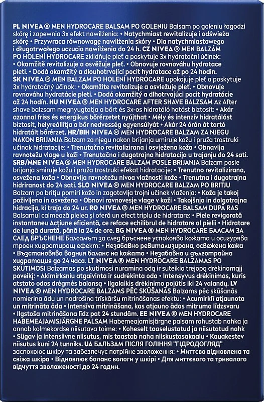 Nivea Men Hydrocare drėkinamasis balzamas po skutimosi 100 ml