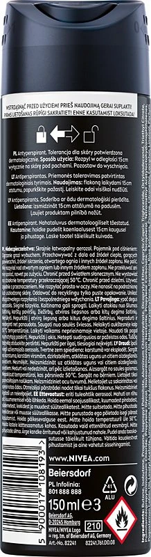 Nivea Men Juodas & Baltas Invisible Original antyperspirant spray 150ml