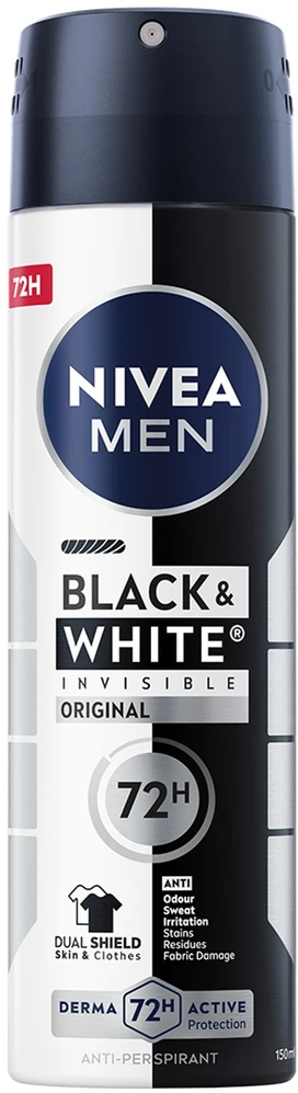 Nivea Men Juodas & Baltas Invisible Original antyperspirant spray 150ml