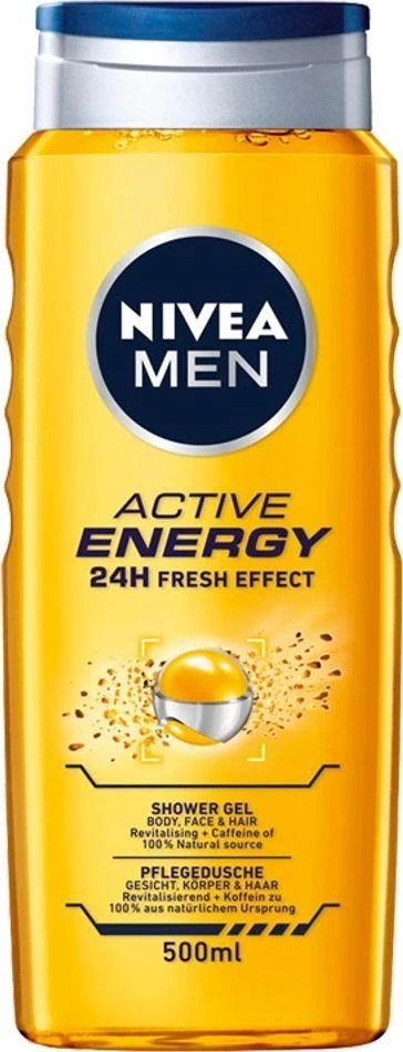 Dušo želė NIVEA Men, Active Energy, 500 ml