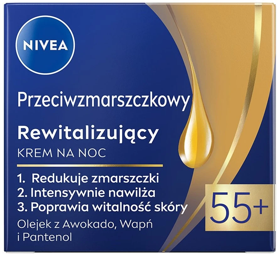 Nivea Nuo raukšlių + Atgaivinantis naktinis kremas 55+ 50ml