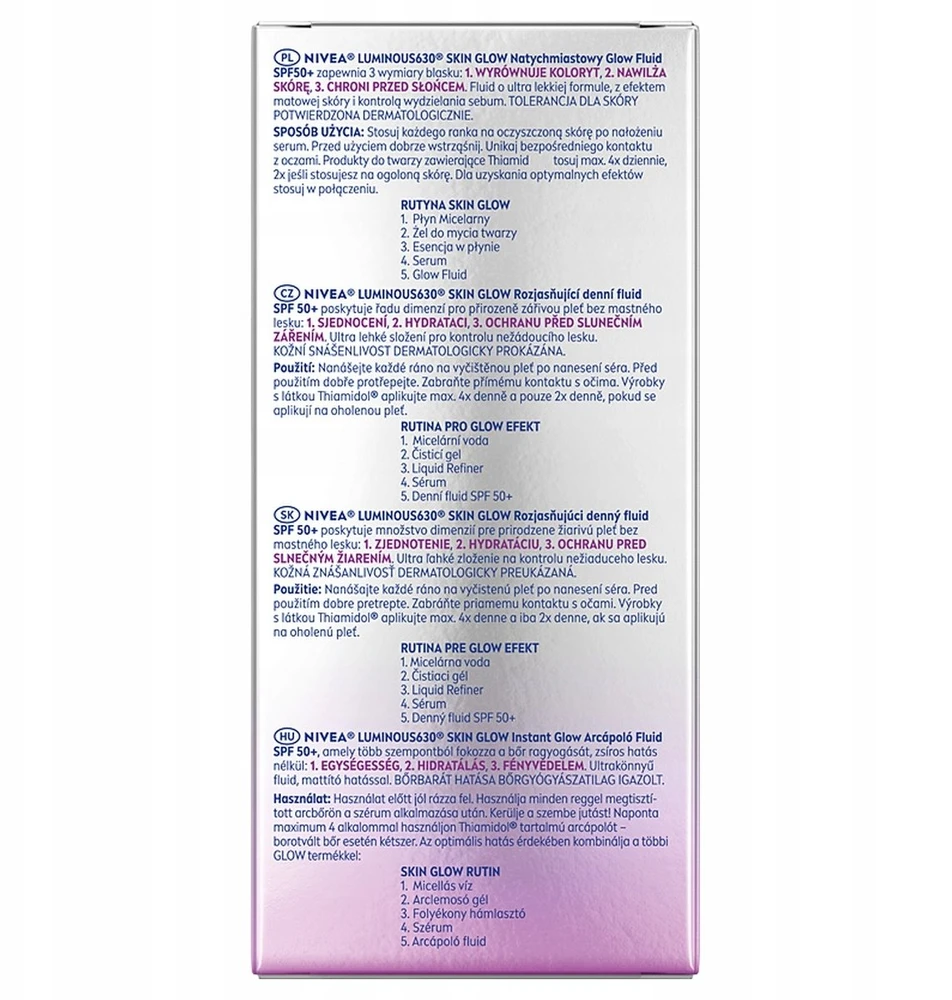 Nivea Luminous630® odos švytėjimo suteikiantis fluidas SPF50+ 40 ml