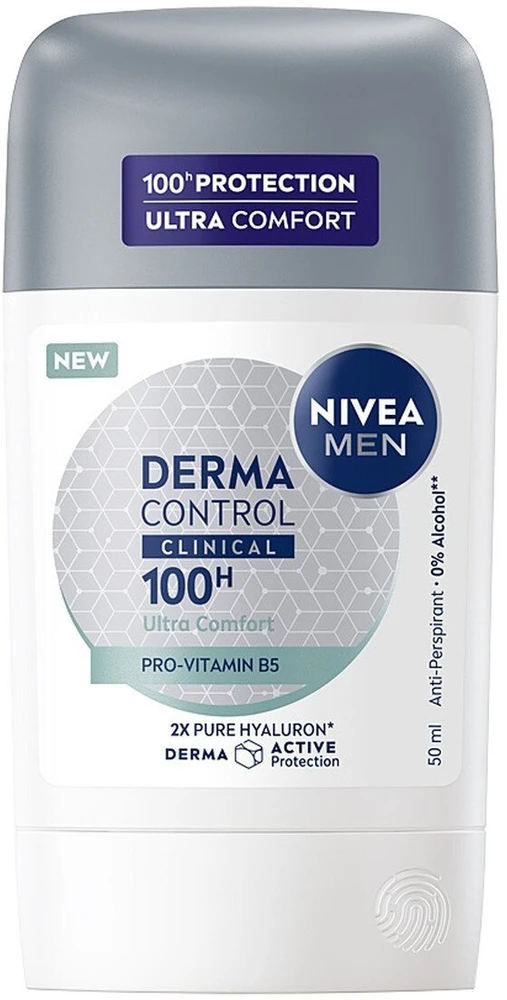 Nivea Men Derma Control Clinical Ultra Comfort antiperspirantas stifteliu, 50 ml