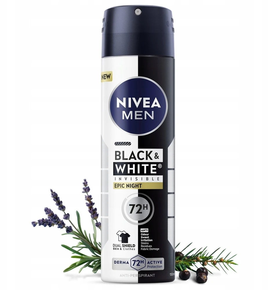 Nivea Men Juodas & Baltas Invisible Epic Night antyperspirant spray 150ml