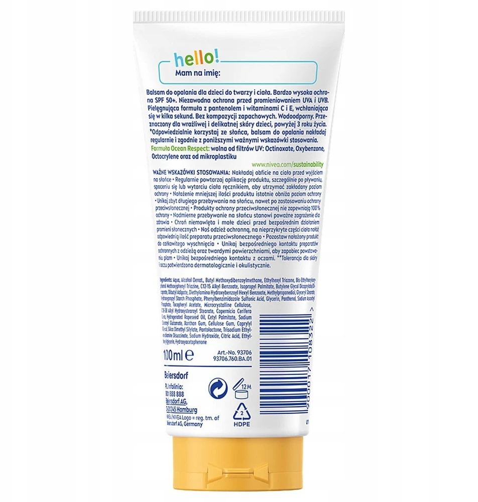 Nivea „Sun Kids Daily UV Protect“ apsauginis losjonas nuo saulės vaikams, skirtas veidui ir kūnui su labai didele apsauga nuo SPF 50+, 100 ml