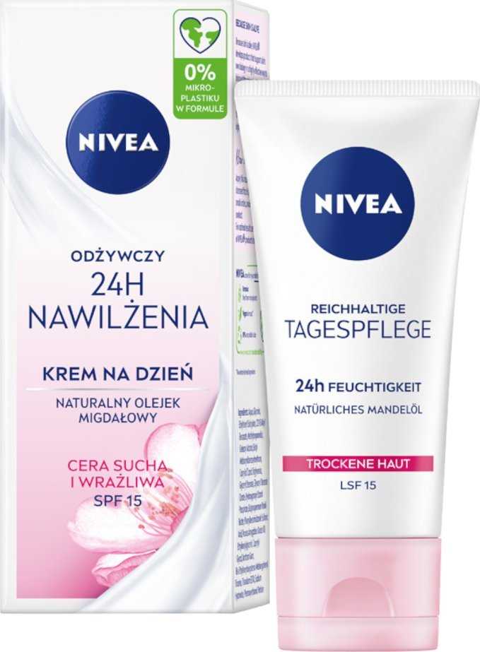 Nivea 24H Nawilżenia Cera Sucha i Wrażliwa, 50 ml