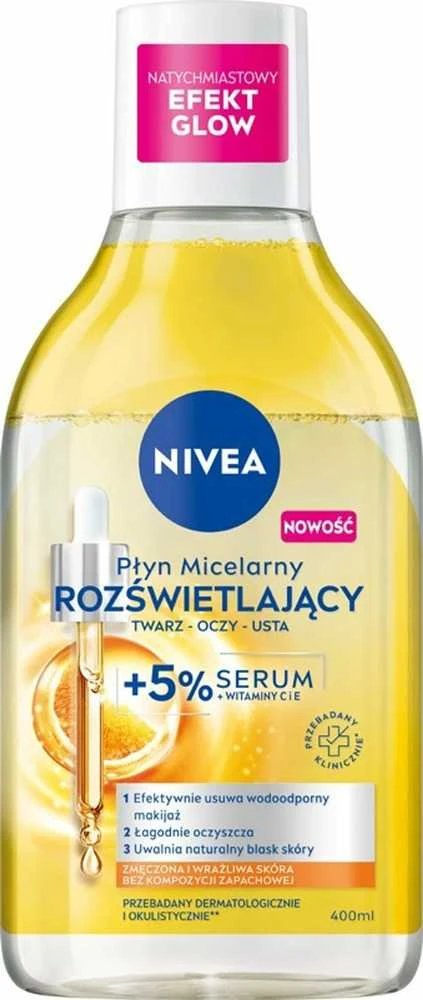 NIVEA_Micelinis skystis makiažo šalinimui jautriai ir pavargusiai odai Šviečiantis 400ml