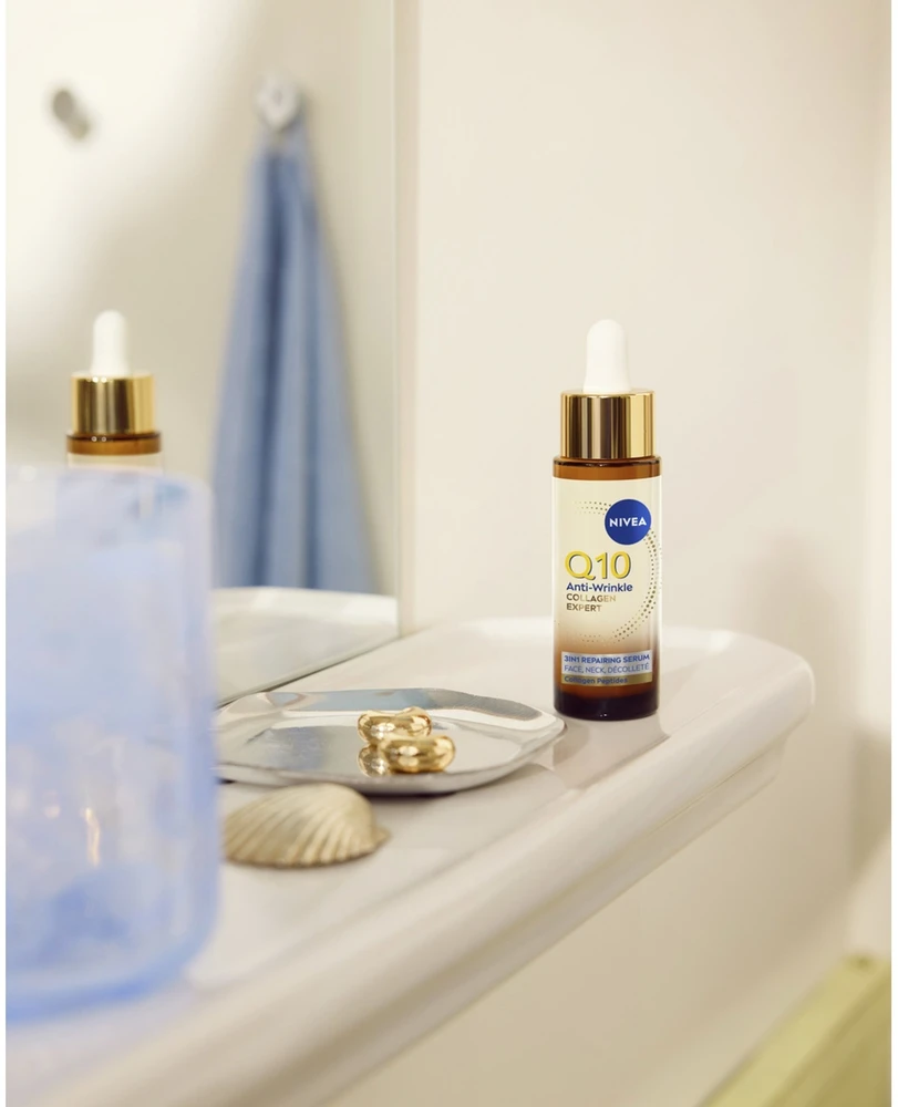Nivea NIVEA Q10 Anti-Wrinkle Collagen Expert Repair serumas veidui, kaklui ir dekoltė sričiai 30 ml
