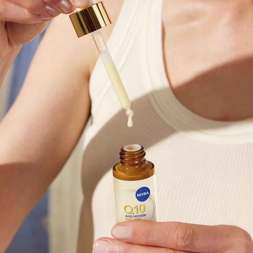 Nivea NIVEA Q10 Anti-Wrinkle Collagen Expert Repair serumas veidui, kaklui ir dekoltė sričiai 30 ml