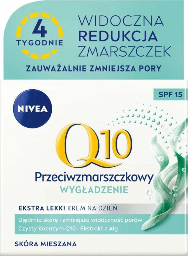 Nivea Q10 Ypač lengvas, lyginamasis dieninis kremas nuo raukšlių mišriai odai SPF 15 50 ml