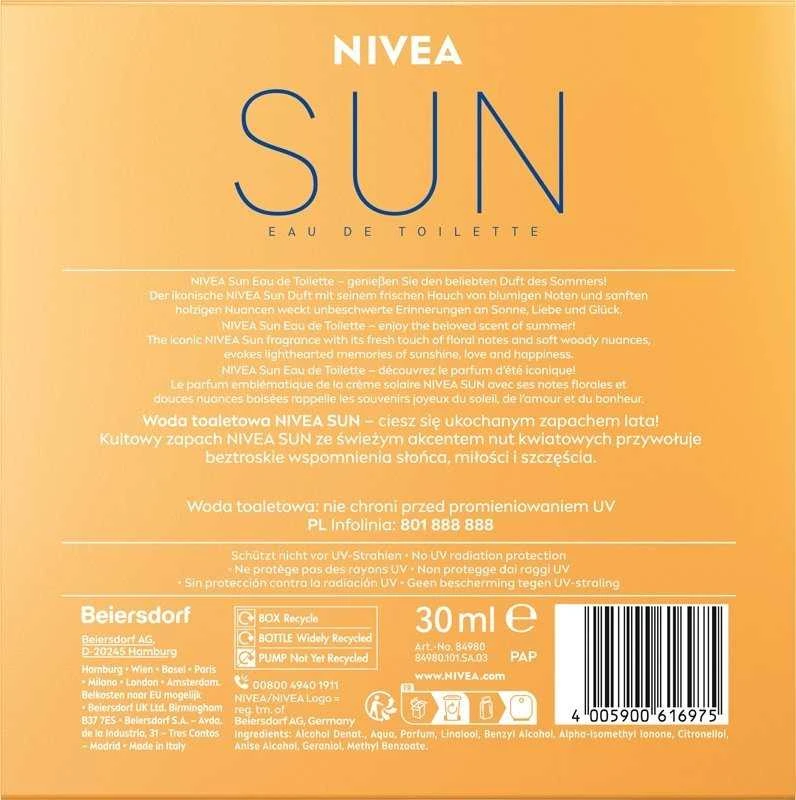 Nivea Sun EDT tualetinis vanduo moterims, 30 ml