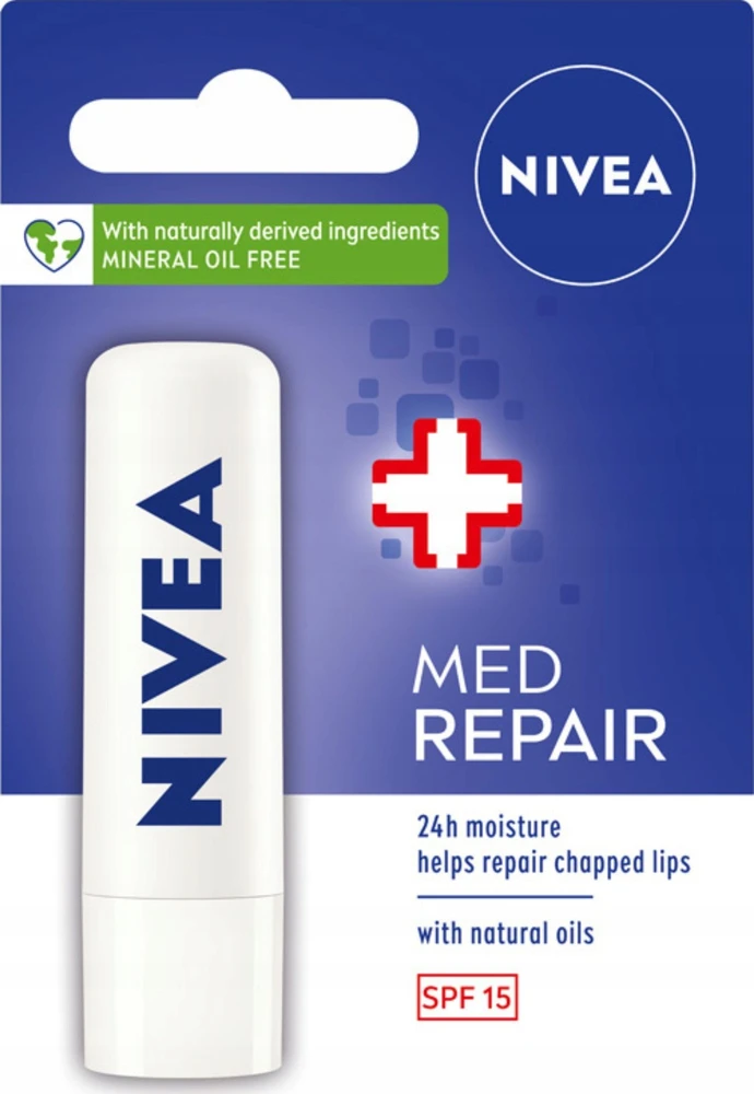 Nivea Med Repair rūpestingi lūpų dažai, 4,8 g