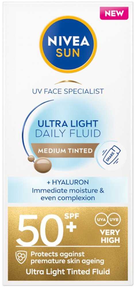 „Nivea Sun Ultra Light“ dieninis fluidas SPF50+, 40 ml