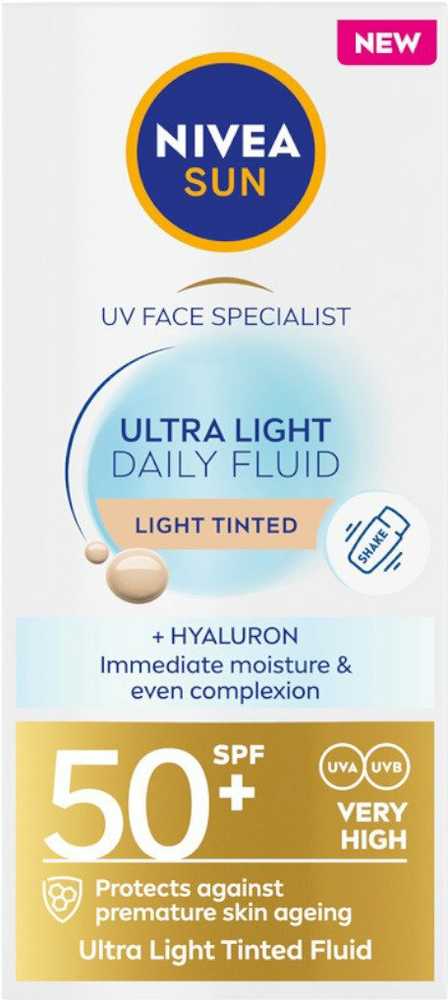 „Nivea Sun Ultra Light“ dieninis fluidas SPF50+, 40 ml