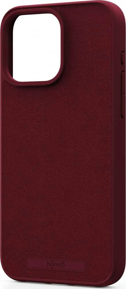 Njord Suede MagSafe dėklas jūsų Apple iPhone 15 Pro Max, red