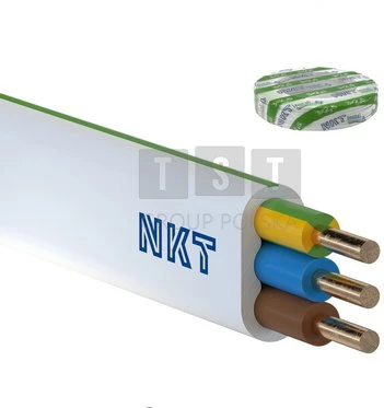 Nkt Cables Nkt Spoka Akcyjna 172152002C0120 NKT instaliacijos PLUS YDYp kabelis 3x2,5 geltonas baltas 450/750 /120m/