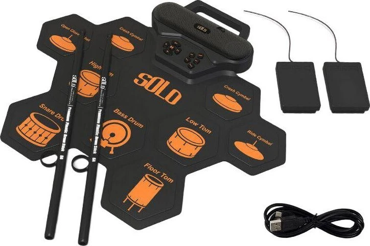 NN SOLO suvyniojamas elektroninis būgnų komplektas USB-C MP3