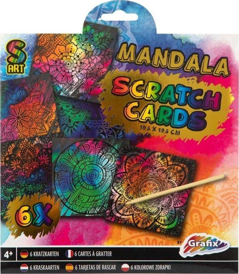 Grafix Obrazki do wydrapywania 6 vnt. zwierzątka - mandala