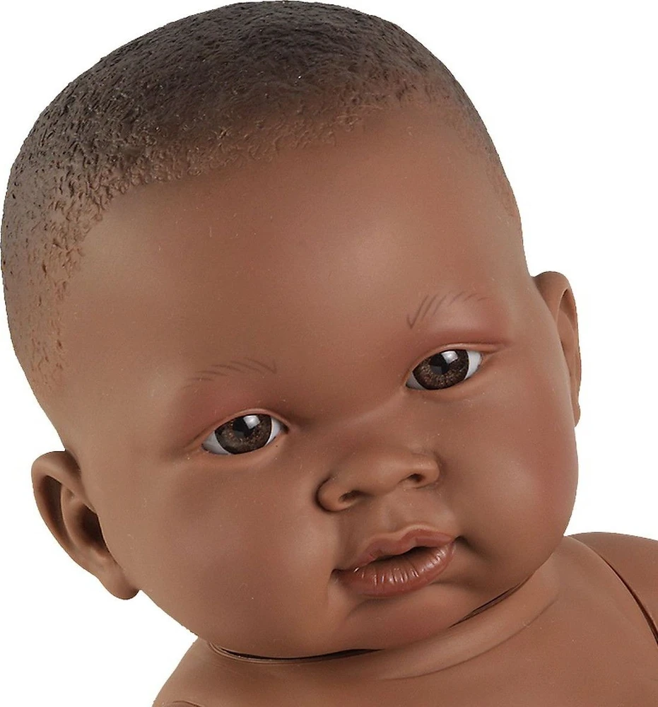 Llorens Baby doll boy Noah 45 cm be drabužių tamsios odos (45003)