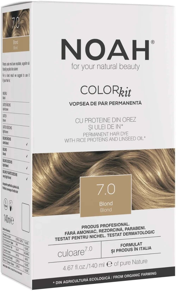 Noah , Permanent Hair Colour, Permanent Hair Dye, 7.0 Blond, 140 ml For Women