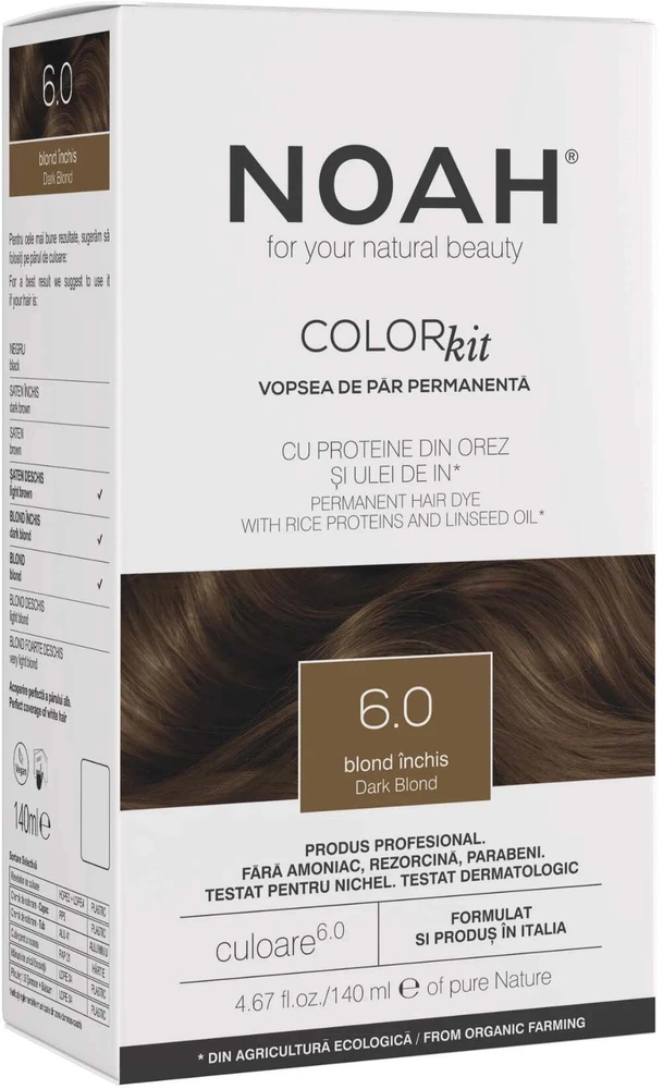 Noah , Permanent Hair Colour, Permanent Hair Dye, 6.0 Dark Skirtas šviesiems plaukams, 140 ml For Women