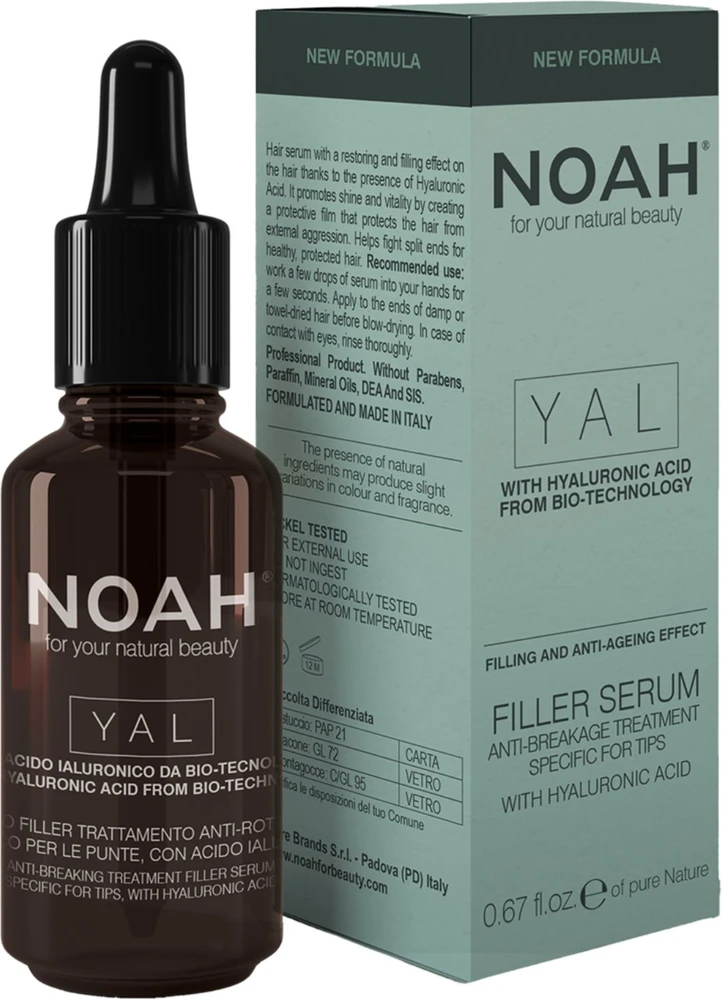 Noah YAL Anti-Breaking Filler Serum Atkuriamasis hialurono serumas lūžinėjantiems ir pažeistiems plaukams, 20 ml