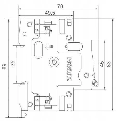 Orno Noark Noark Ex9L-N 108349 2P 25A 30mA 50Hz IP20 230V rutulinis diferencialinis grandinės pertraukiklis