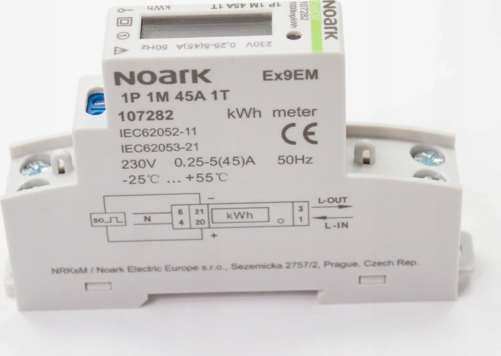Noark Liczni energii Noark 107282 Ex9EM 1P 1M 45A 1T