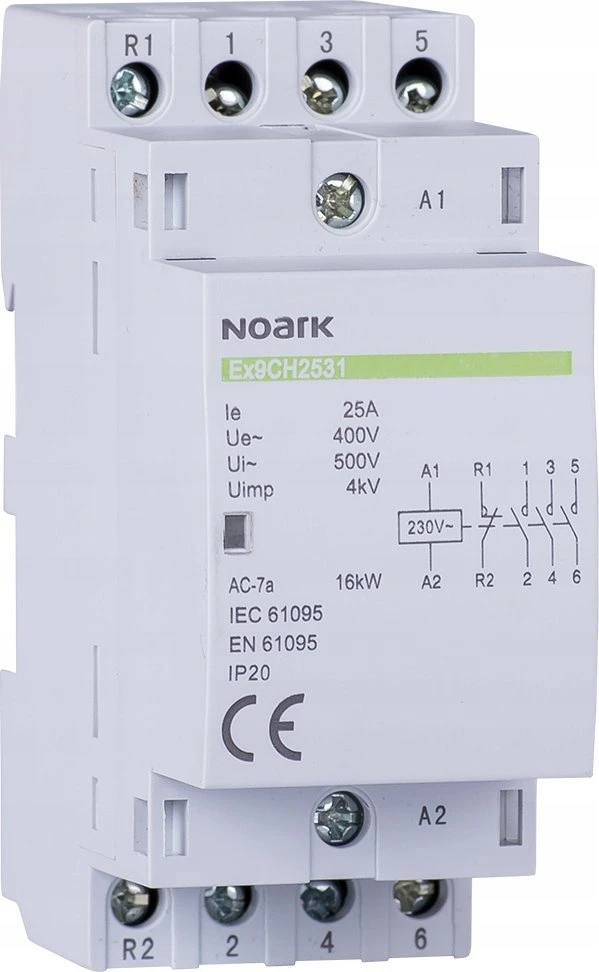 Orno Noark montavimo kontaktorius 102412 Ex9CH25 40 230V 50/60Hz