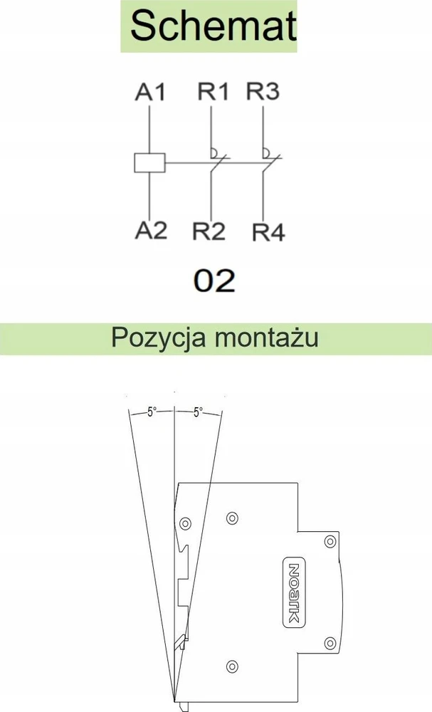 Noark montavimo kontaktorius 107017 Ex9CH25 02 230V 50/60Hz