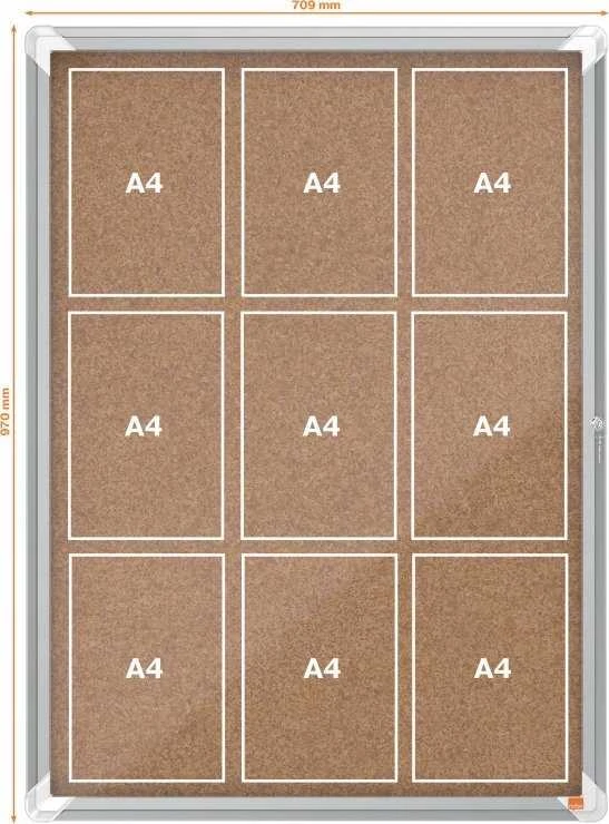 Nobo Premium Plus 8xA4 kamštinė vidinė vitrina (stumdomos durys)