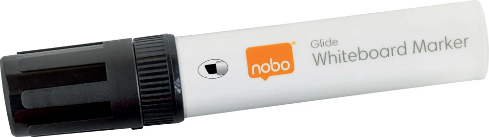 Nobo Nobo Glide whiteboard marker bred skrå spids 10 mm hurtigttørrende blæk, pakke/4 stk. Assorteret