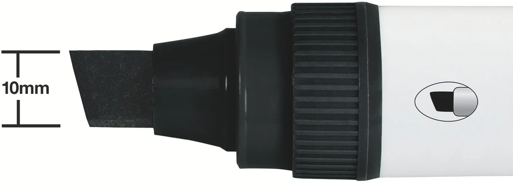 Nobo Nobo Glide whiteboard marker bred skrå spids 10 mm hurtigttørrende blæk, pakke/4 stk. Assorteret