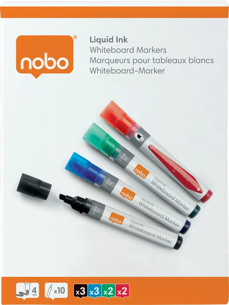 Nobo Žymekliai Liquid Ink, ploni, mix/10 (1915386)