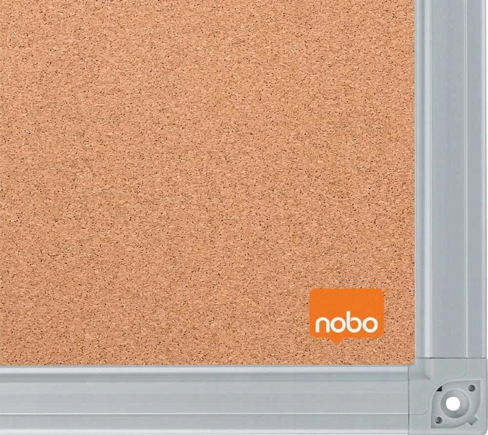 Nobo kamštinė lenta su aliuminio rėmu, stambus planas