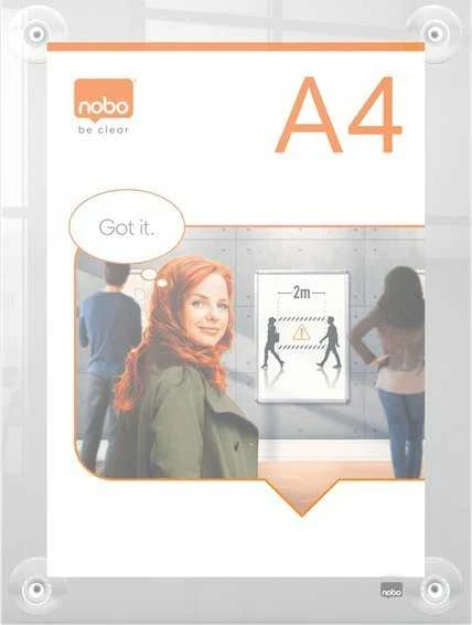 Nobo Premium A4 akrilinis rėmelis su siurbtukais