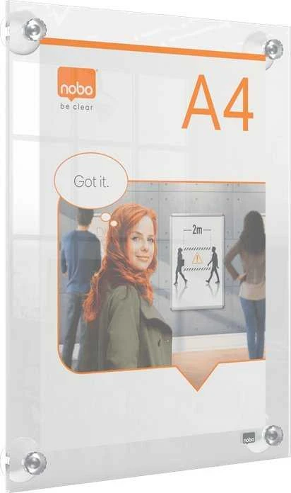 Nobo Premium A4 akrilinis rėmelis su siurbtukais